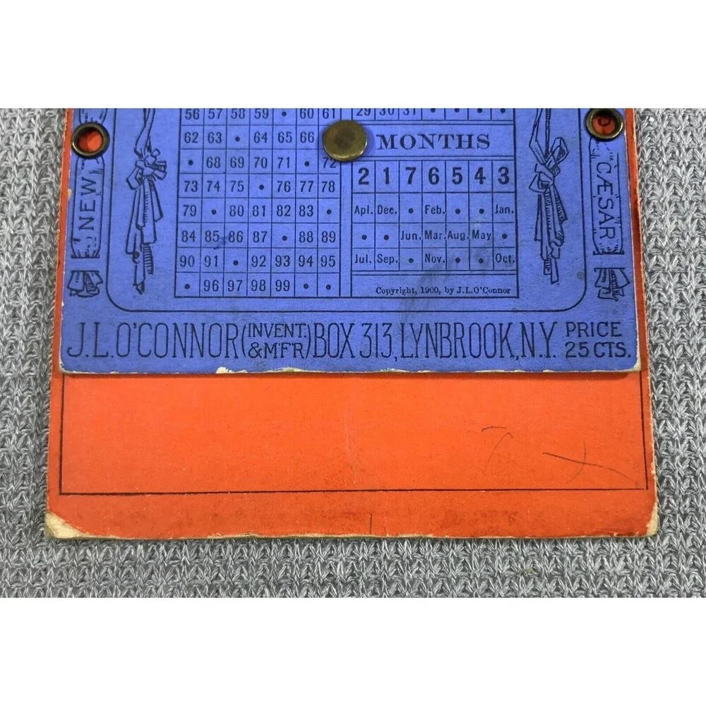 Peerless Perpetual Calendar By J L O'Connor Antique 1900 Centurial Years NY
